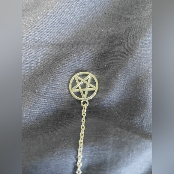Silver pendulum with crystal and satanic star - Picture 3 of 3